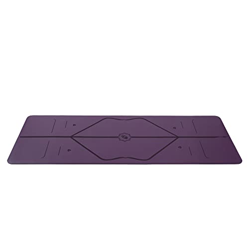 LIFORME Yogamatte - Die Weltweit Beste Umweltfreundliche, rutschfeste Yoga Matte Mit Dem Originalen Einzigartigen Ausrichtungsmarkierungssystem - Biologisch Abbaubare Matte - Purple