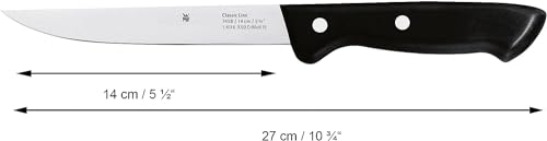 WMF Classic Line Messerblock mit Messerset 6-teilig, bestückt, 5 Messer, Birkenholz-Block, Spezialklingenstahl, natur, schwarz, silber