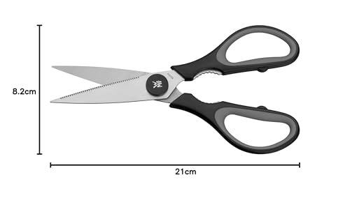 WMF Touch Küchenschere 21 cm, Haushaltsschere mit Sägeschliff, Schere Küche, Cromargan Edelstahl, Softgriff, schwarz