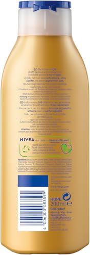 NIVEA Body Lotion Q10 Straffend + Bräunend, Pflege für eine sanfte Bräune mit frischem Sommerduft, Anti-Age Hautpflege mit Q10 für straffere Haut in 10 Tagen (200 ml)