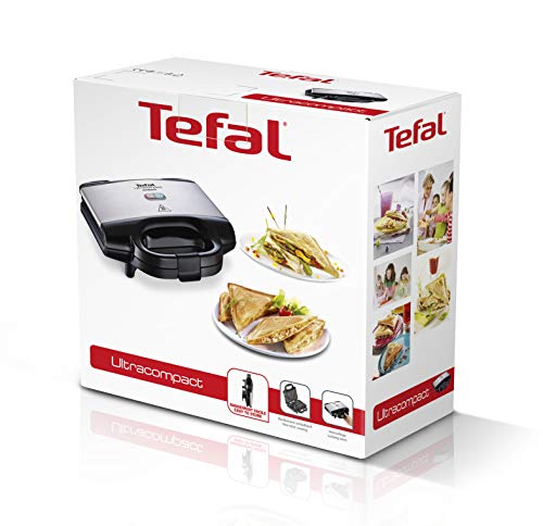 Tefal Ultracompact Sandwichmaker SM1552, für dreieckige Sandwichtoasts, antihaftbeschichtete Platten, leichte Reinigung, kein Anbrennen, 700W, Sandwich-Grill, 26.5 x 12 x 26 cm