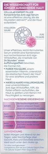 NIVEA Cellular Expert Filler Konzentriertes Anti-Age Serum, effektive Gesichtspflege mit Hyaluron- und Folsäure, Hyaluron Serum für jünger aussehende Haut (40 ml)