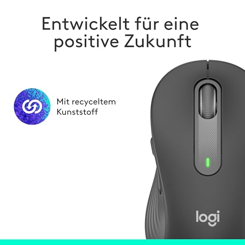 Logitech Signature M650 Kabellose Maus - für kleine bis mittelgroße Hände, 2-Jahres-Batterie, Leise Klicks, Anpassbare Seitentasten, Bluetooth, Kompatibilität mit mehreren Geräten - Graphit