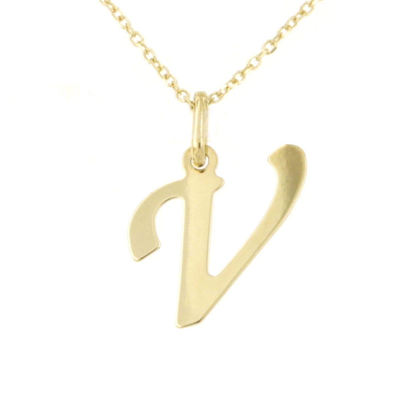 Lucchetta Schmuck, Goldkette Damen 375 Echtgold, für Damen Kette mit Anhänger Buchstabe Initialen Namen A B C D E F G H I J K L M N O P Q R S T U V Y X Z aus 9 Karat Gelbgold – 45