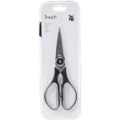 WMF Touch Küchenschere 21 cm, Haushaltsschere mit Sägeschliff, Schere Küche, Cromargan Edelstahl, Softgriff, schwarz