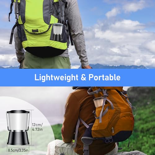 Blukar LED Campinglampe Tragbar, 2000 Lumen Superhell Camping Laterne Aufladbar Zeltlampe mit Haken, Stufenlos Dimmbar & 5 Leuchtmodi, 8+ Std. Dauer, Notfallleuchte für Camp, Stromausfall-Schwarz