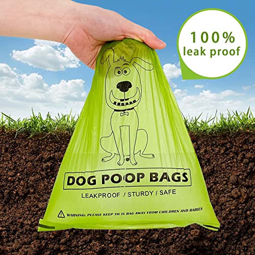 AiTodos® 600 Artikel Hundekotbeutel, Mais-Dip-Mix PET, Polyethylen + Biologisch Abbaubares Material, Halb Biologisch Abbaubarer Hundekotbeutel, Unterwegs – 31 x 23 cm – Grün (40 Rollen à 15 Stück)