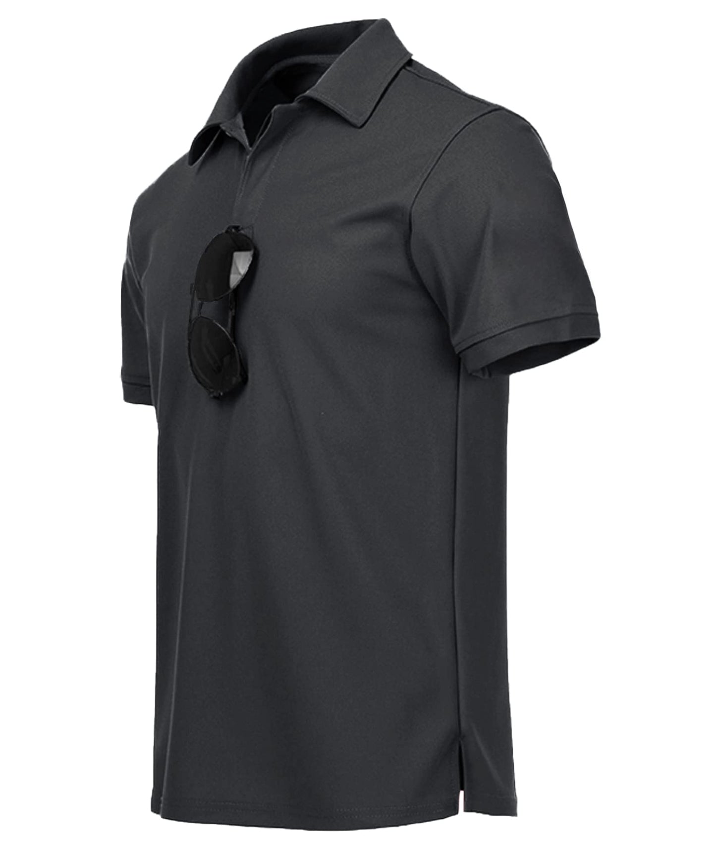 JACKETOWN Poloshirts Herren Kurzarm Atmungsaktives Schnelltrocknend Poloshirts Männer Sommer Knopfleiste T-Shirts Männer Casual Sport Shirt Basic Regular Fit Golf Polohemd(Dunkelgrau-L)