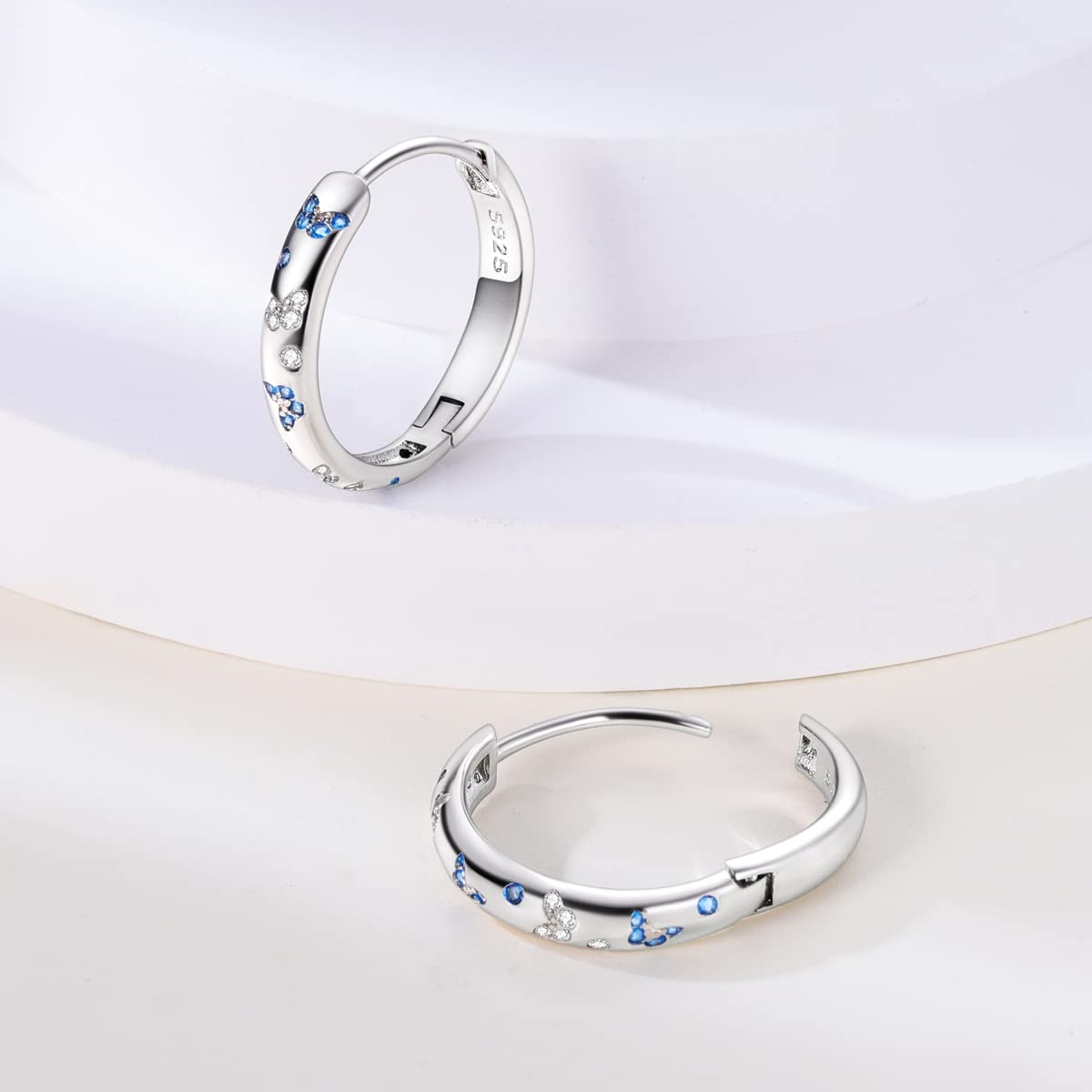 Parmuz Creolen aus 925er-Sterlingsilber für Damen groß klein Huggie verschiedene modische trendige Ohrringe Schmuck für Geburtstagsfeier