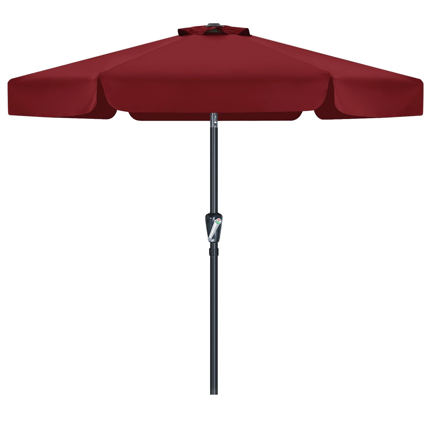 MasterCanopy 230 cm Sonnenschirm mit Volant Patioschirm Gartenschirm Terrassenschirm Tischschirm Martkschirm, Burgund