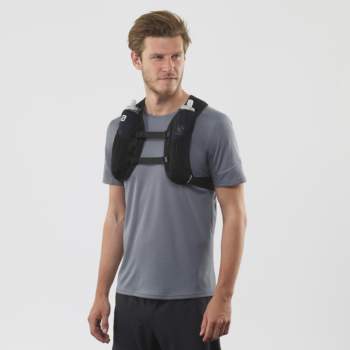 Salomon Agile 2 Unisex Hydrationsweste Trail running Wandern MTB, Platz für das Wichtigste, Reflektierende Details, Bewegungskomfort, Schwarz
