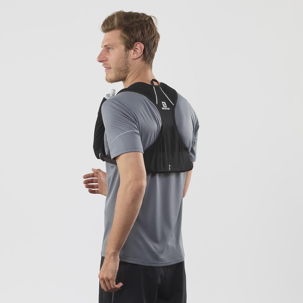 Salomon Agile 2 Unisex Hydrationsweste Trail running Wandern MTB, Platz für das Wichtigste, Reflektierende Details, Bewegungskomfort, Schwarz