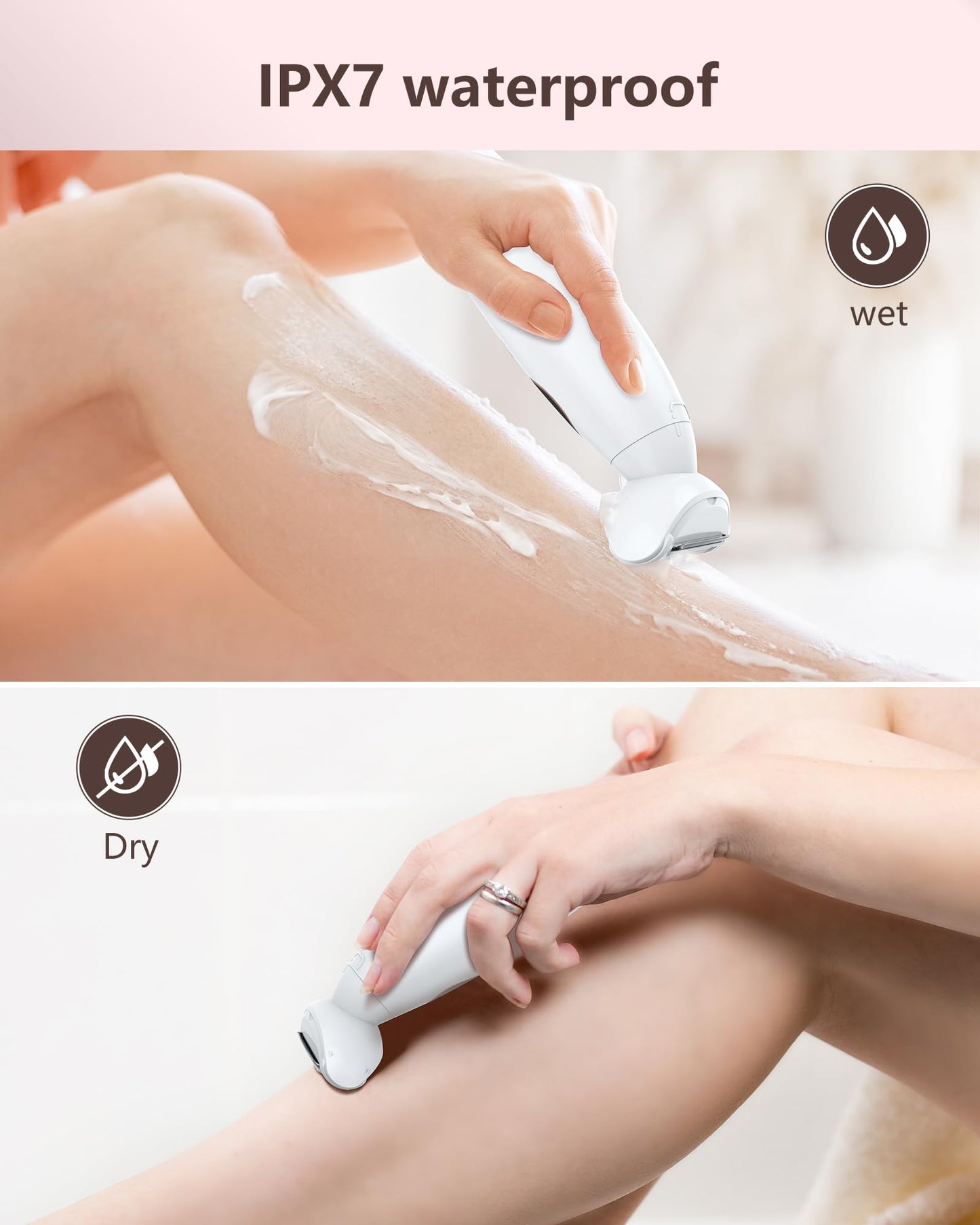 Rasierer Damen,3-In-1 Intimrasierer für Frauen,Gesichtshaarentferner für Frauen,Damenrasierer Elektrisch Nass-Trockenrasierer Ipx7 Wasserdicht Trimmer Damen,für Bikinizone Achseln Beine,USB-Aufladung