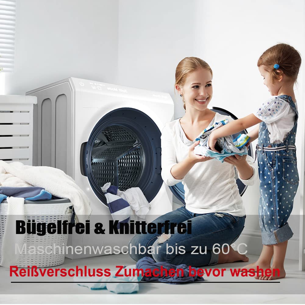 Soifox 135x200 4teilig Anthrazit bettwäsche Sets aus Mikrofaser bügelfrei & knitterfrei - Bettbezug 2er + Kissenbezug 2er , 80x80 mit Reißverschlus