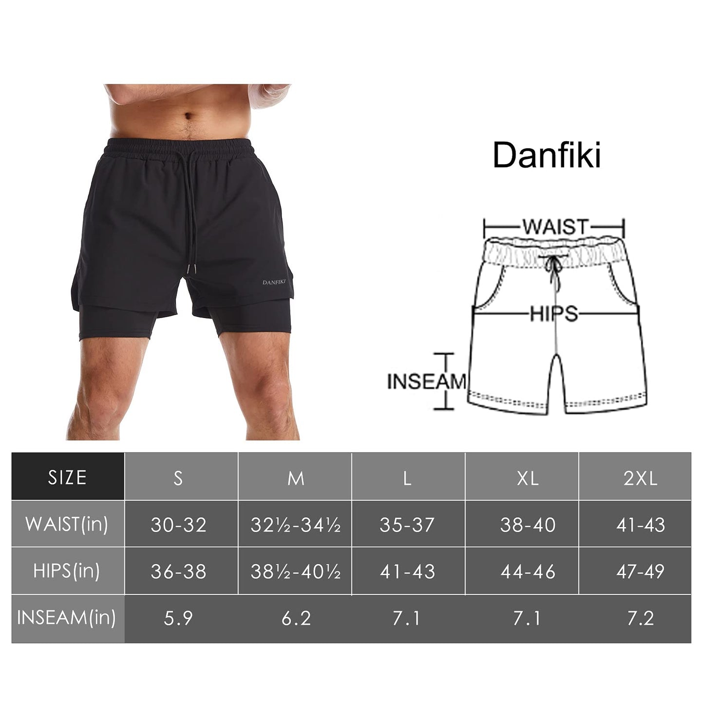 Danfiki Laufshorts Herren Kurze Sporthose Kurz mit Tasche Laufhose Herren Kurzmit Taschen Hosen Fitness Laufhose