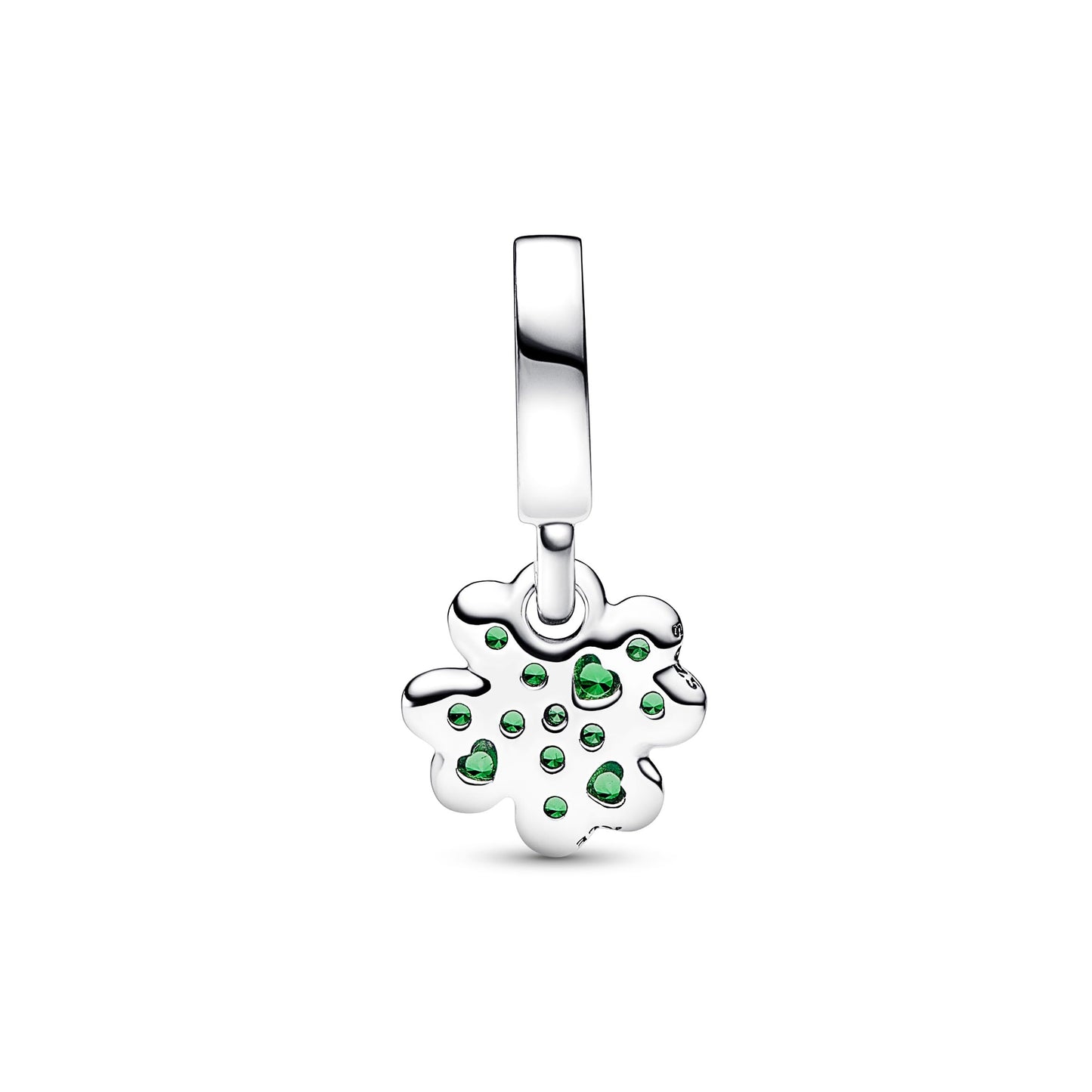 PANDORA Moments Vierblättriges Kleeblatt Charm-Anhänger aus Sterling Silber mit Kristallen, Kompatibel Moments Armbändern, 792751C01