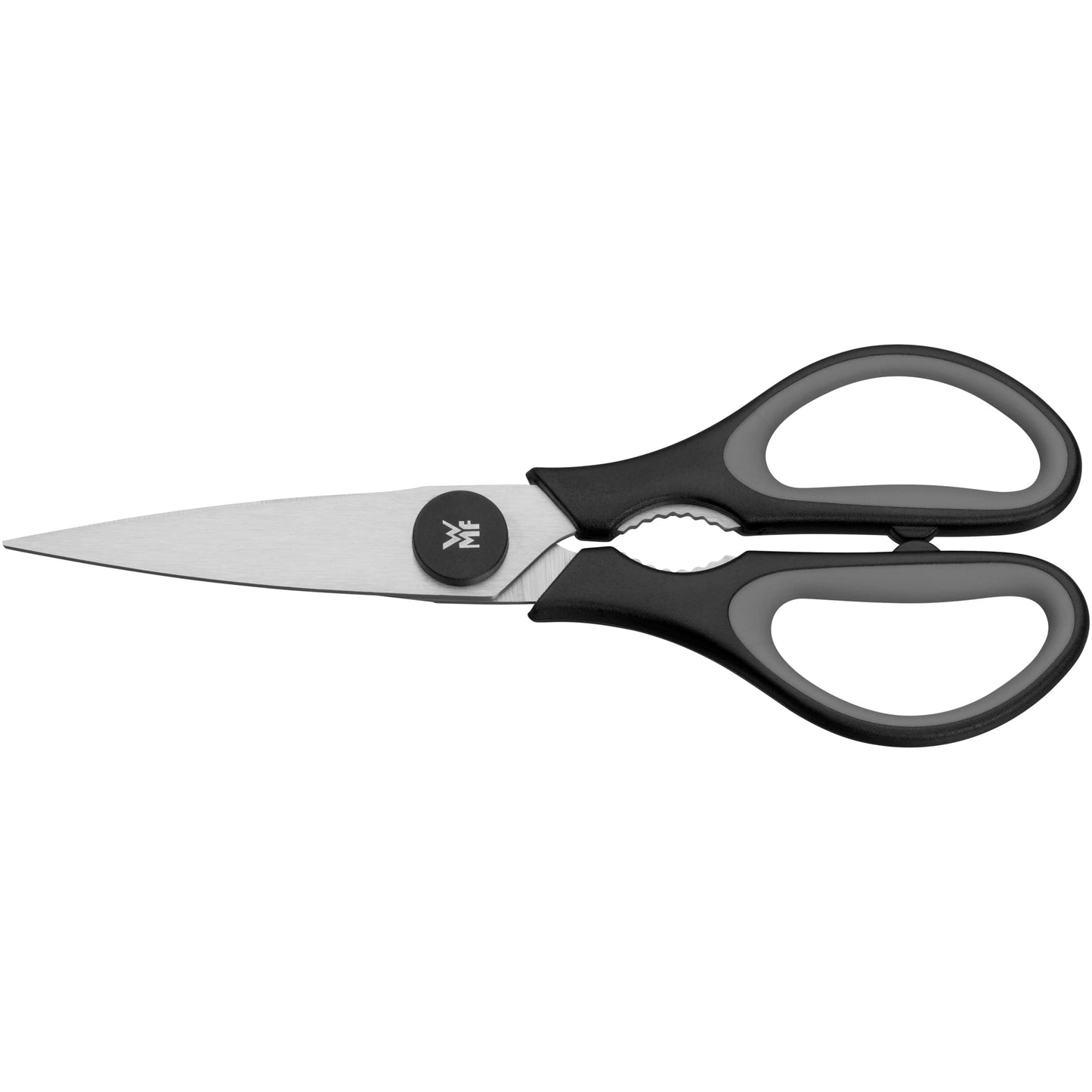 WMF Touch Küchenschere 21 cm, Haushaltsschere mit Sägeschliff, Schere Küche, Cromargan Edelstahl, Softgriff, schwarz
