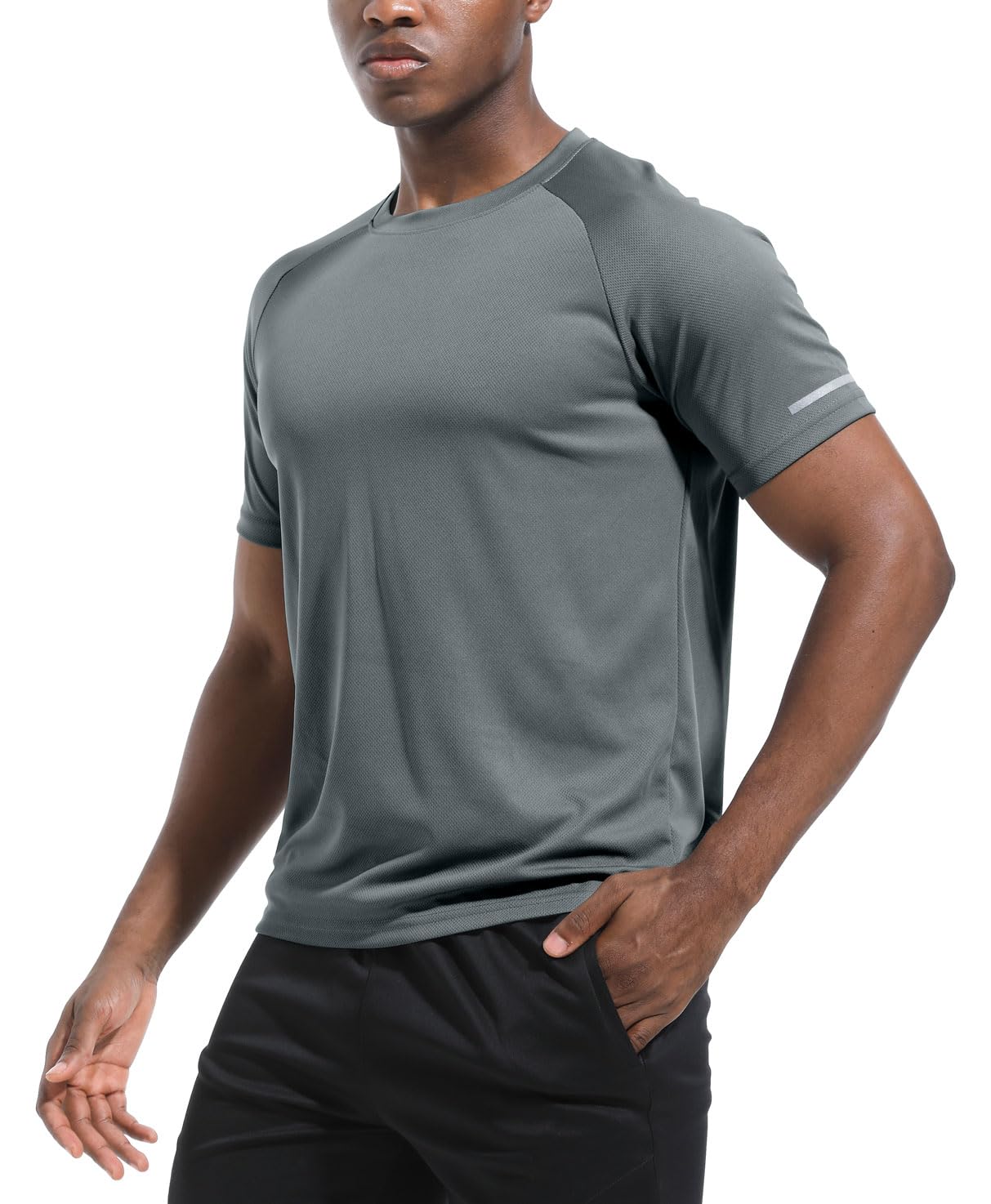 5er Pack Sport Tshirts Herren, Laufshirt Kurzarm T-Shirts Schnelltrocknend Atmungsaktiv Funktionsshirt Mesh Sport Shirt Männer Sportshirt Herren Kurzarm Fitnessshirt Trainingsshirt für Männer 5P04-M
