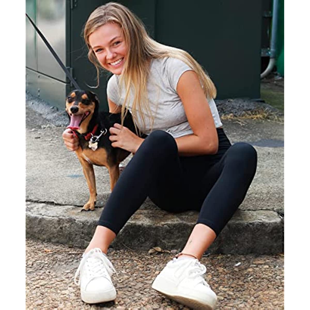 FuelMeFoot Leggings Damen High Waist Blickdicht Leggins mit Bauchkontrolle Slim Fit Angenehm Weiche Elastische Sportleggings.1 Pack-01-Schwarz L/XL