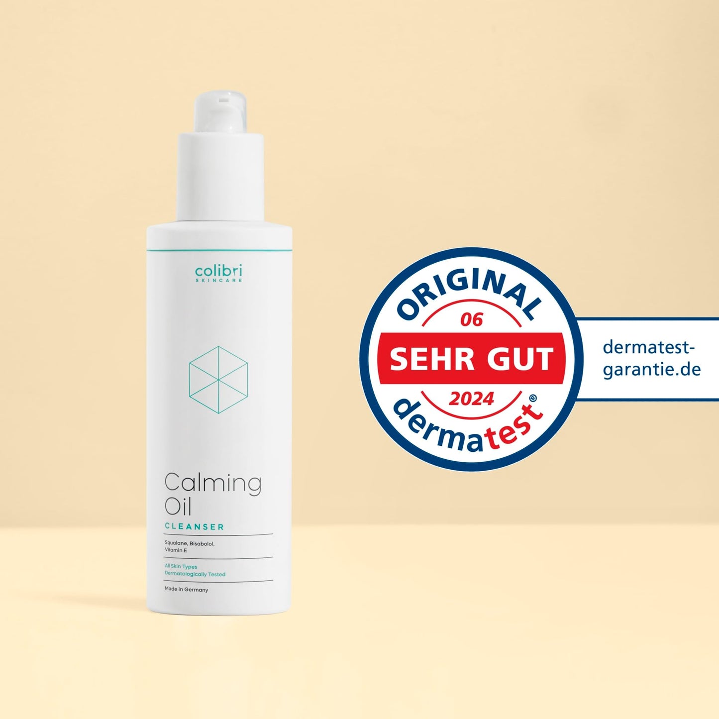 colibri skincare Calming Oil Cleanser 200ml - sanftes Reinigungsöl zur Gesichtsreinigung gegen wasserfestes Make-Up, Schmutz & Ablagerungen - reinigt das Gesicht intensiv ohne auszutrocknen