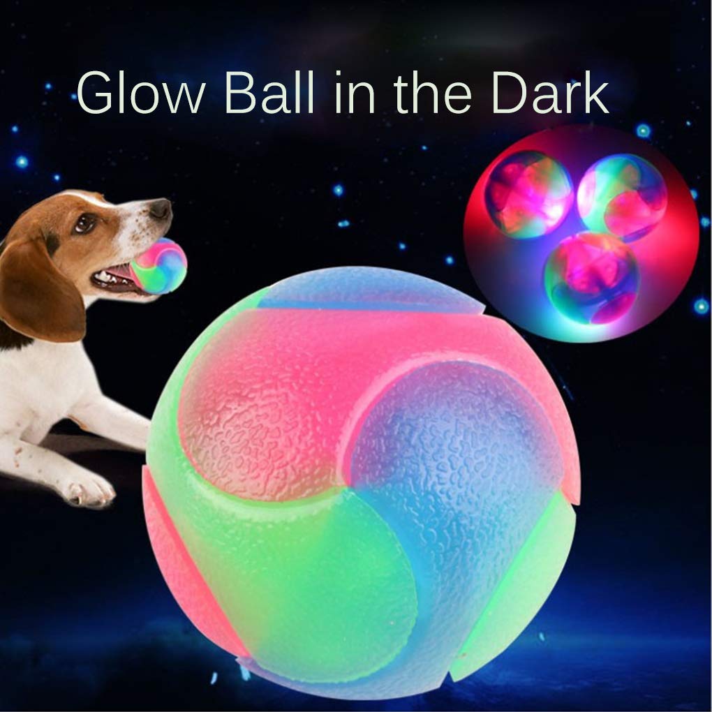 FineInno 4 pcs Leuchtball,Stachelball Hund,Leuchtender Hundeball,Ball für Hunde,Dog Ball 