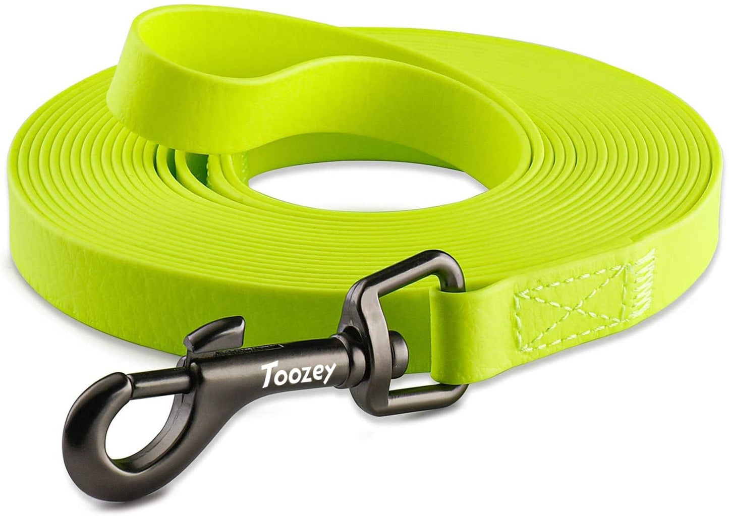 Toozey Wasserdicht Schleppleine für Hunde, 5m/10m/15m/20m - Robuste & Reißfeste Hundeleine mit Handschlaufe und Karabiner, Wetterfest Trainingsleine für Große bis Kleine Hunde, Neon Gelb