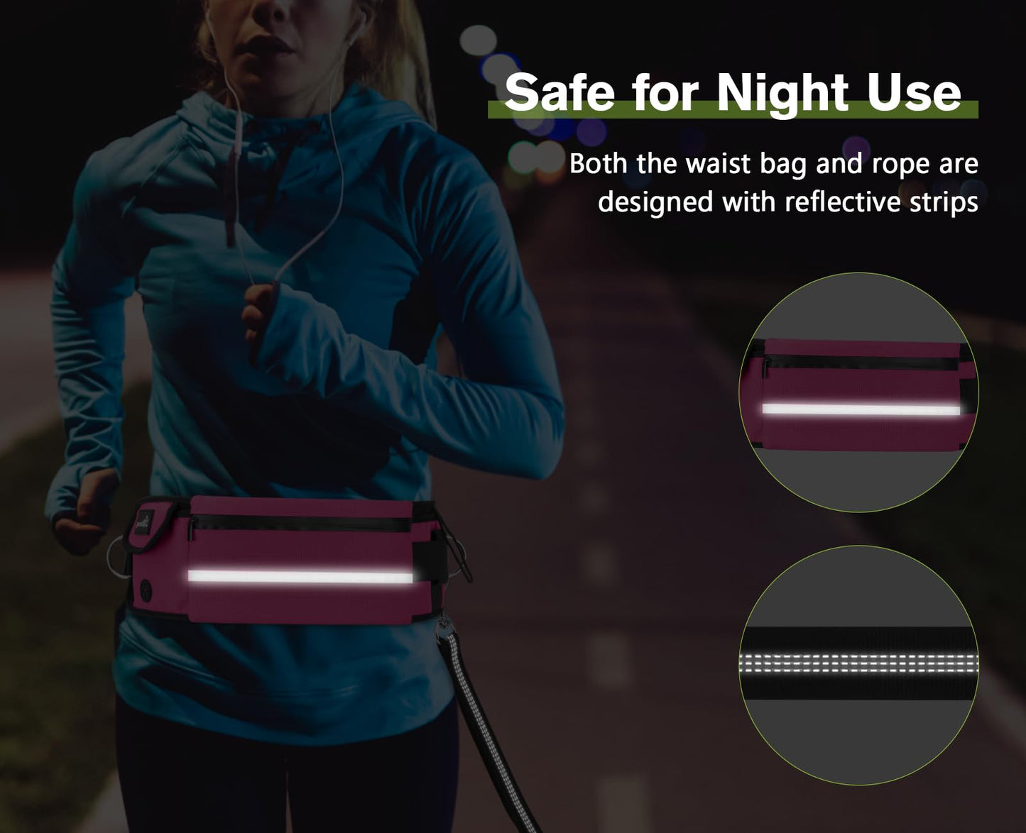 pecute Joggingleine Hunde mit Bauchgurt, Laufgürtel Hundeleine für Große und Mittelgroße Hunde, Leine Hund mit Gürteltasche, Elastische Laufleine für Hunde, Dog Leash für Laufen, Joggen