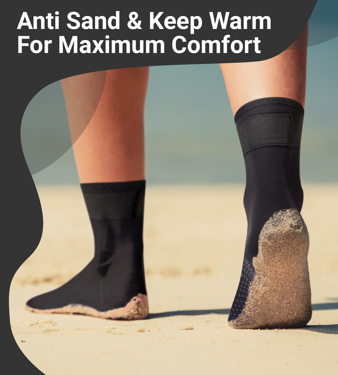 Summshall 3mm Neoprensocken für Damen und Herren, Warm Halten Neopren Socken Anti-Rutsch-Sohle Neoprensocken Langlebigkeit Wattsocken für Wassersport