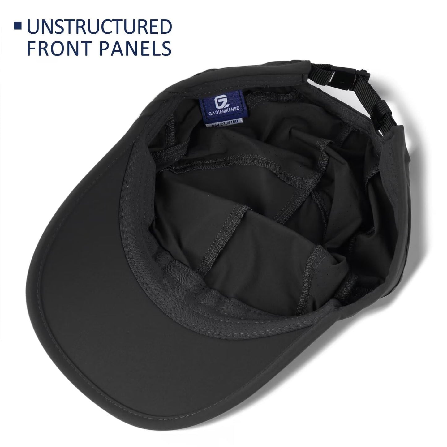 Sport Cap,Soft Brim Lightweight Waterproof Running Hat Breathable Baseball Cap Quick Dry Sport Caps Cooling Portable Sun Hats for Men Performance Cloth Workouts and Outdoor Activities Black
