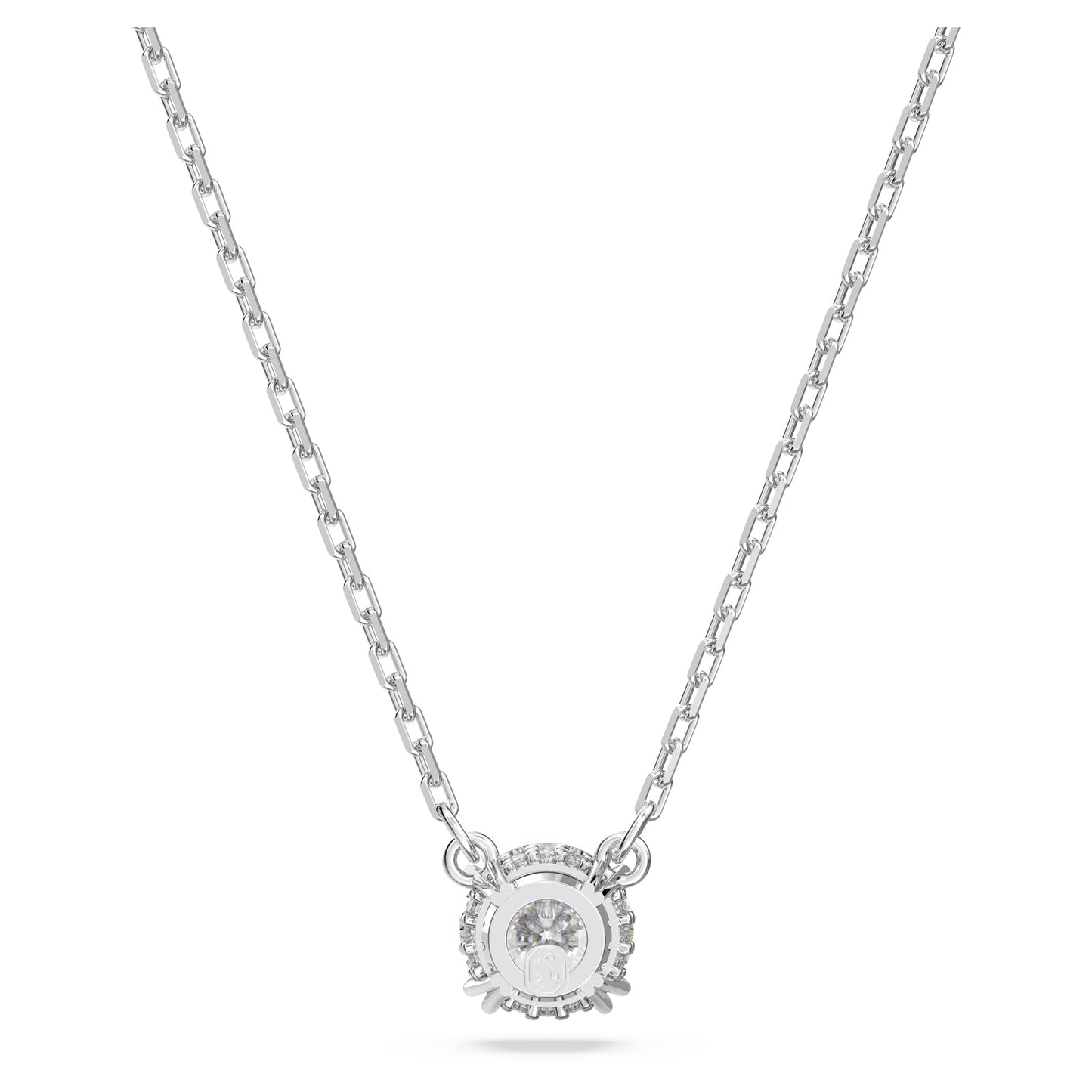 Swarovski Stilla Anhänger, Rhodinierte Damenhalskette mit Klaren Swarovski Kristallen