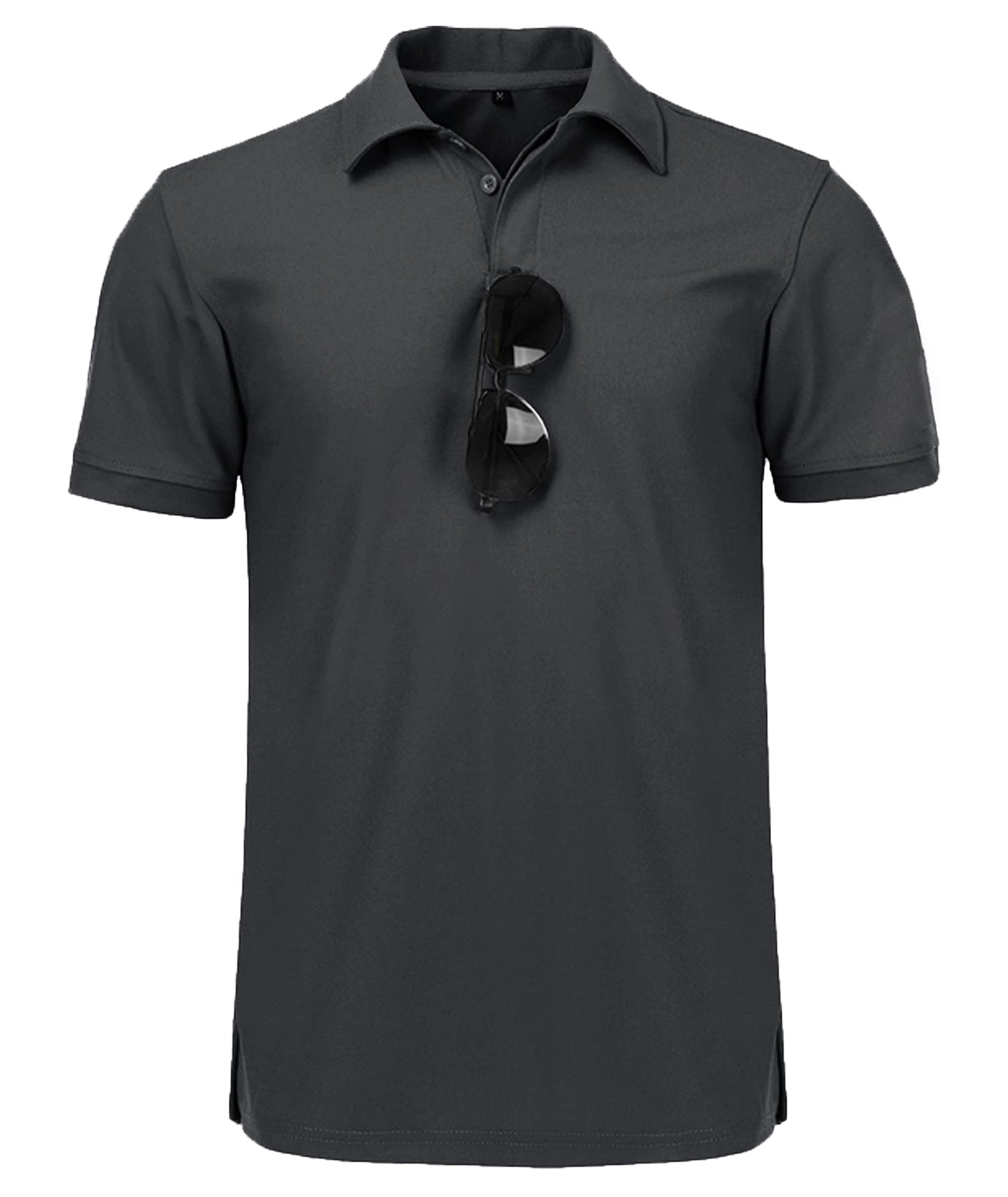 JACKETOWN Poloshirts Herren Kurzarm Atmungsaktives Schnelltrocknend Poloshirts Männer Sommer Knopfleiste T-Shirts Männer Casual Sport Shirt Basic Regular Fit Golf Polohemd(Dunkelgrau-L)