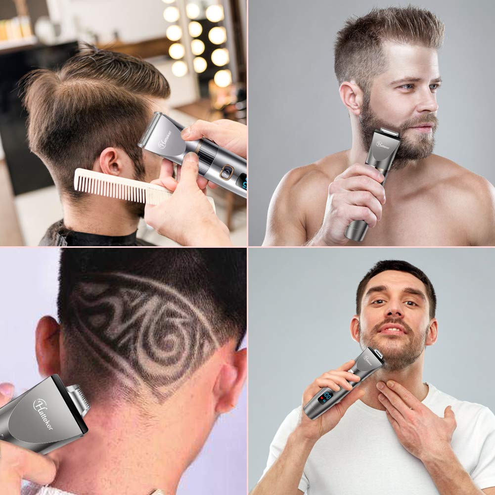 Hatteker Haarschneidemaschine Profi Haarschneider Herren Haartrimmer Bartschneider Barttrimmer Präzisionstrimmer Langhaarschneider Wasserdicht 3 In 1