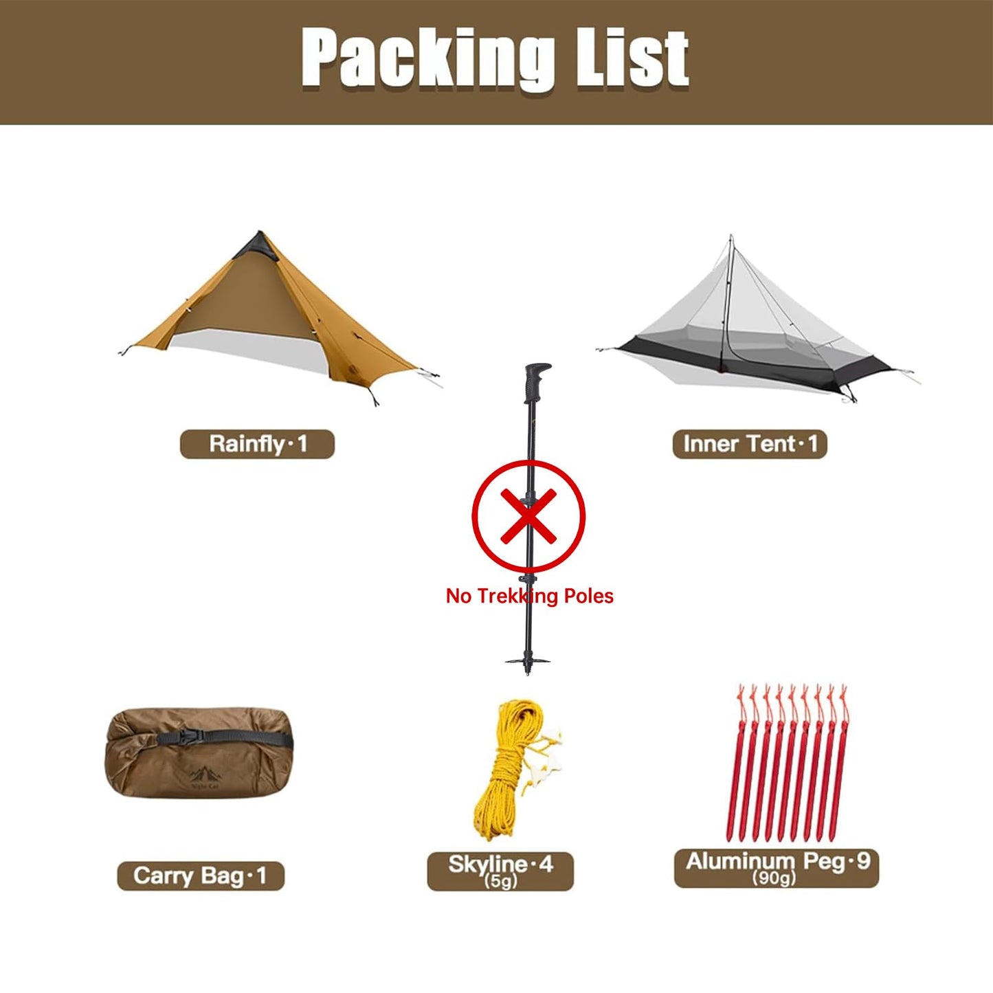 Night Cat Rucksack-Zelt Ultraleichtes wasserdichtes professionelles Wanderzelt für 1 2 Person Mann Camping Doppelschicht