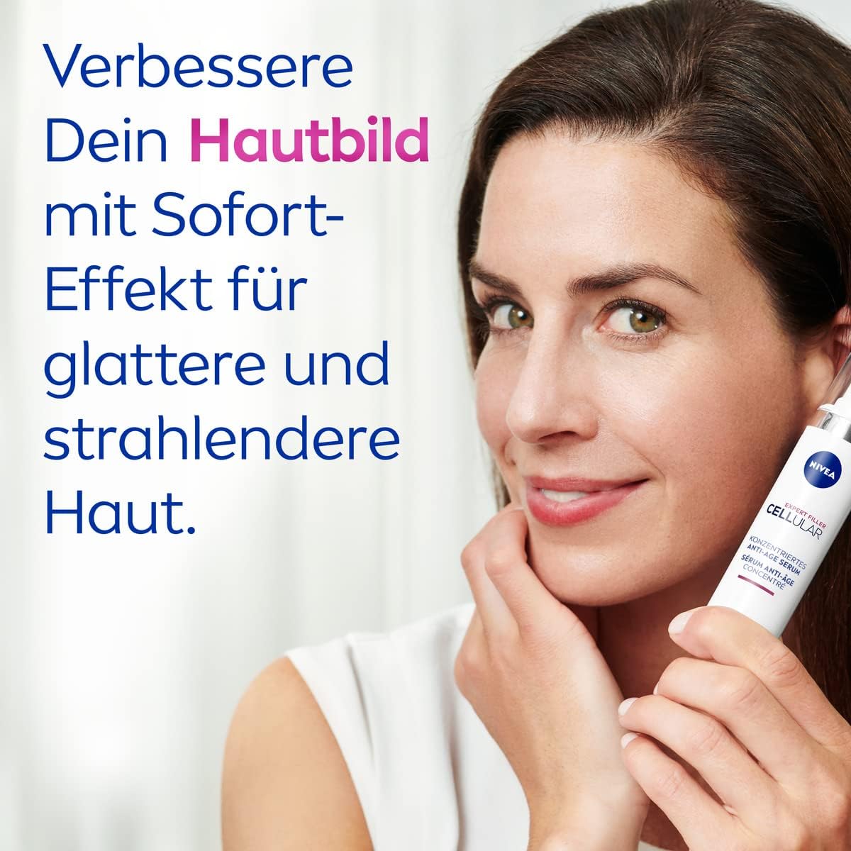 NIVEA Cellular Expert Filler Konzentriertes Anti-Age Serum, effektive Gesichtspflege mit Hyaluron- und Folsäure, Hyaluron Serum für jünger aussehende Haut (40 ml)
