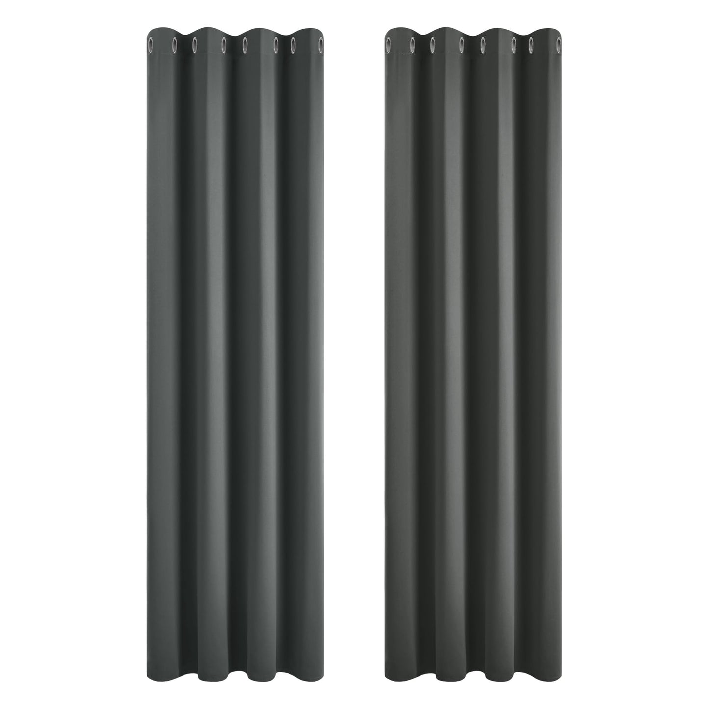 Deconovo Verdunklungsvorhänge Gardinen 2er Set H175 x B140 cm Vorhänge Blickdicht Wohnzimmer Curtains mit ösen Verdunkelung Dunkelgrau