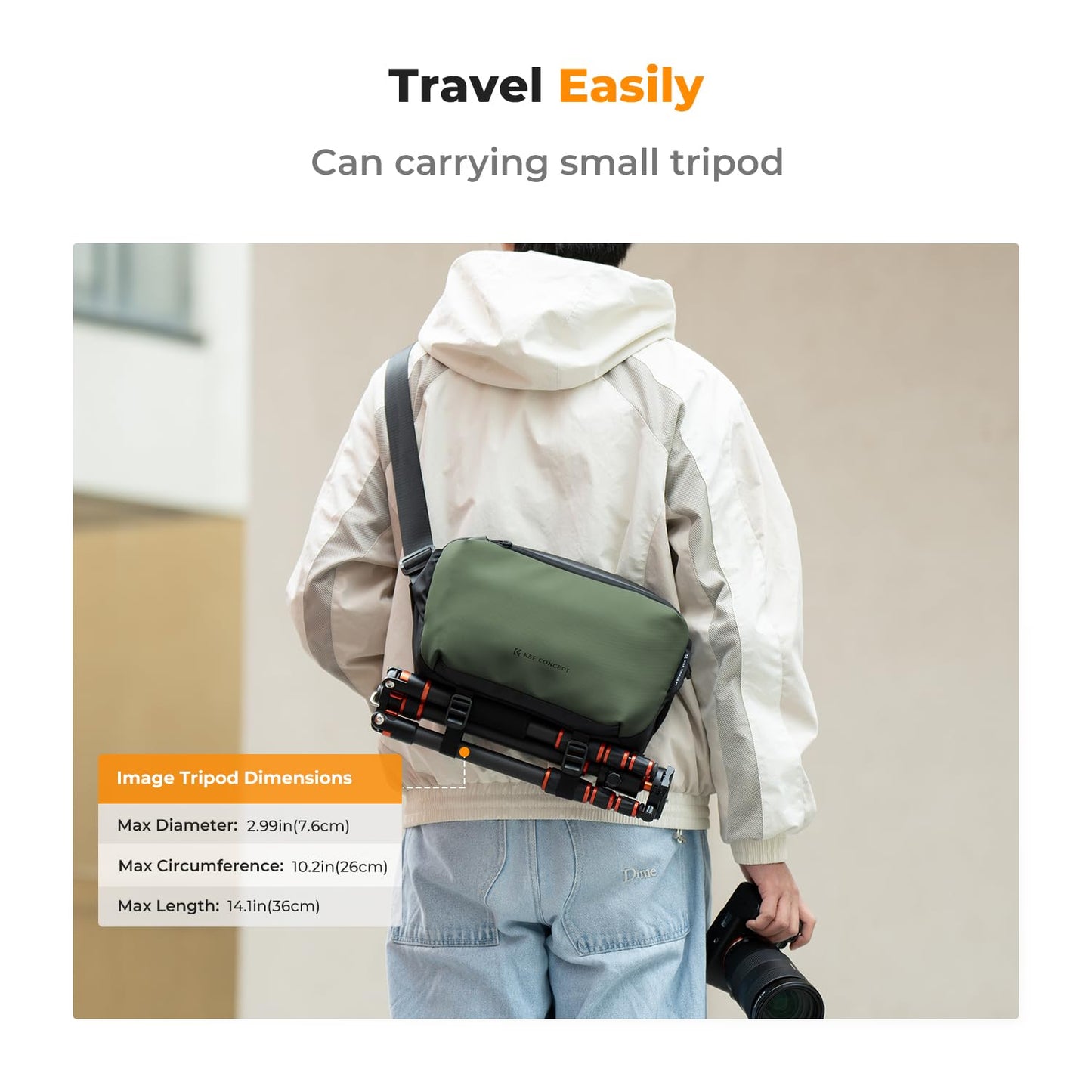 K&F Concept Kamera-Rucksack, Schultertasche, quadratische Tasche, Taschen für Fotografen, Kamera-Rechteck-Hülle, kompatibel mit Canon/Nikon/Sony/DJI Mavic Drohnen-Rucksack