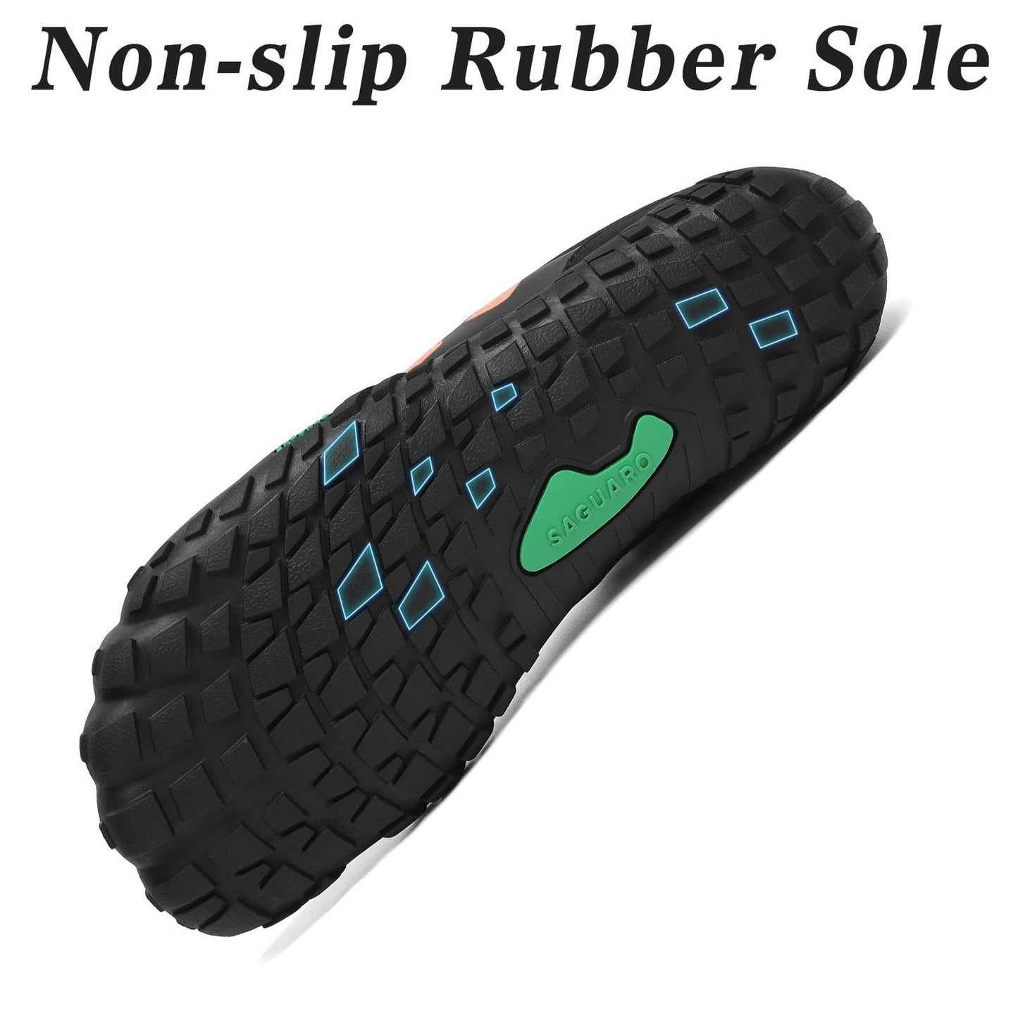 SAGUARO Barfußschuhe Herren Damen Traillaufschuhe Outdoor & Indoor Training Fitnessschuhe Wander Wald Strand Straße Laufschuhe Walkingschuhe Schnell Trocknend Badeschuhe, Öl Schwarz, 42 EU