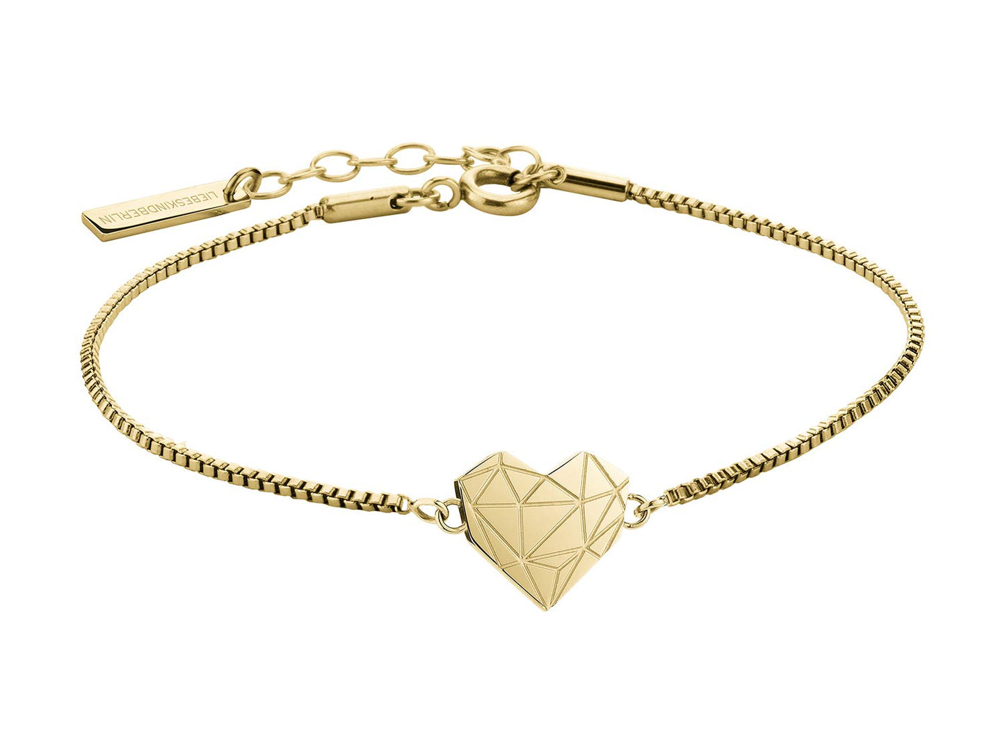 Liebeskind Berlin Damen Armband Herz Edelstahl Silber 20 cm (gold)