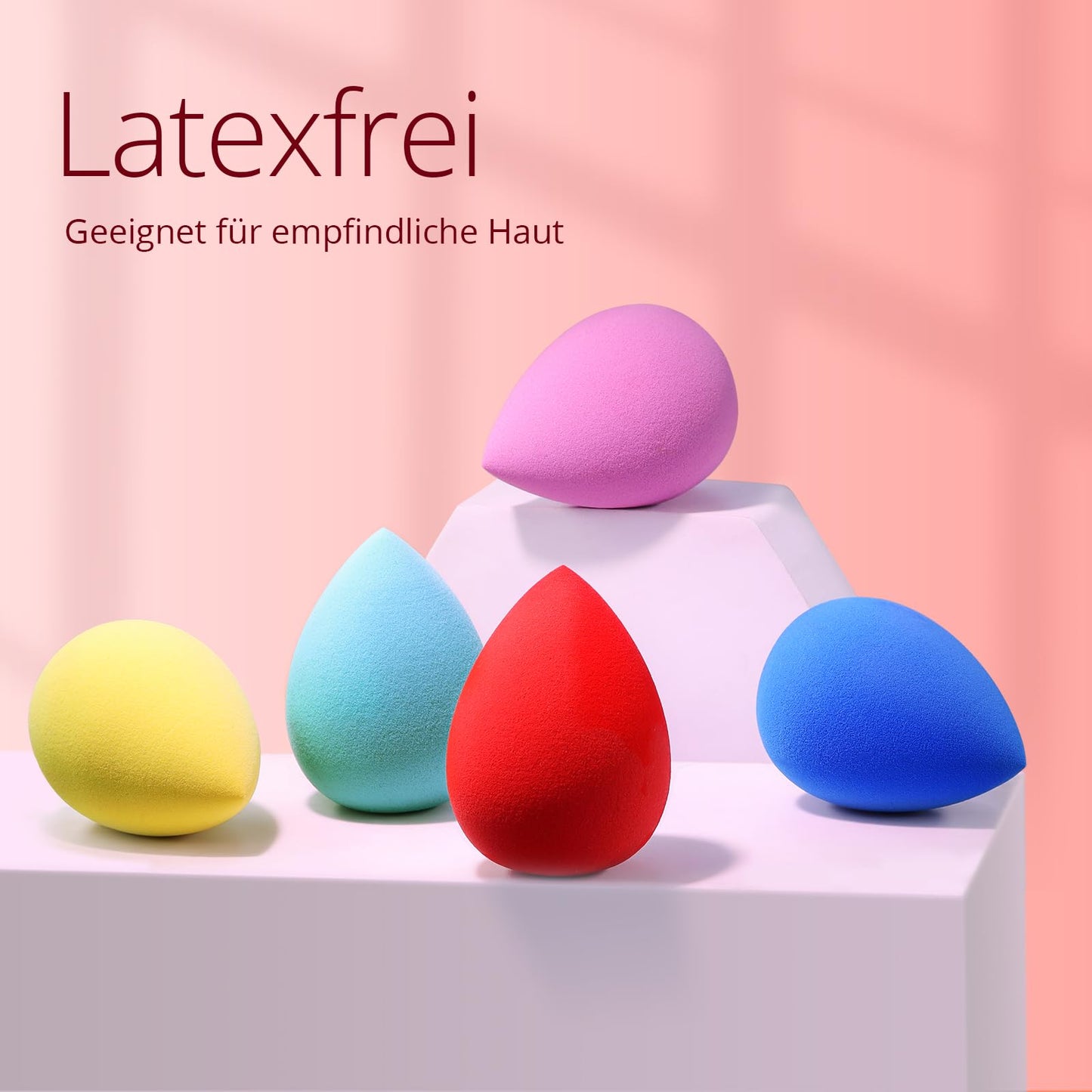 BEAKEY Make up Schwamm Set, Mehrfarbige blenderBeauty Schwamm Foundation Schminkschwamm, Makellos für Flüssigkeit, Creme und Puder, 5 Stück