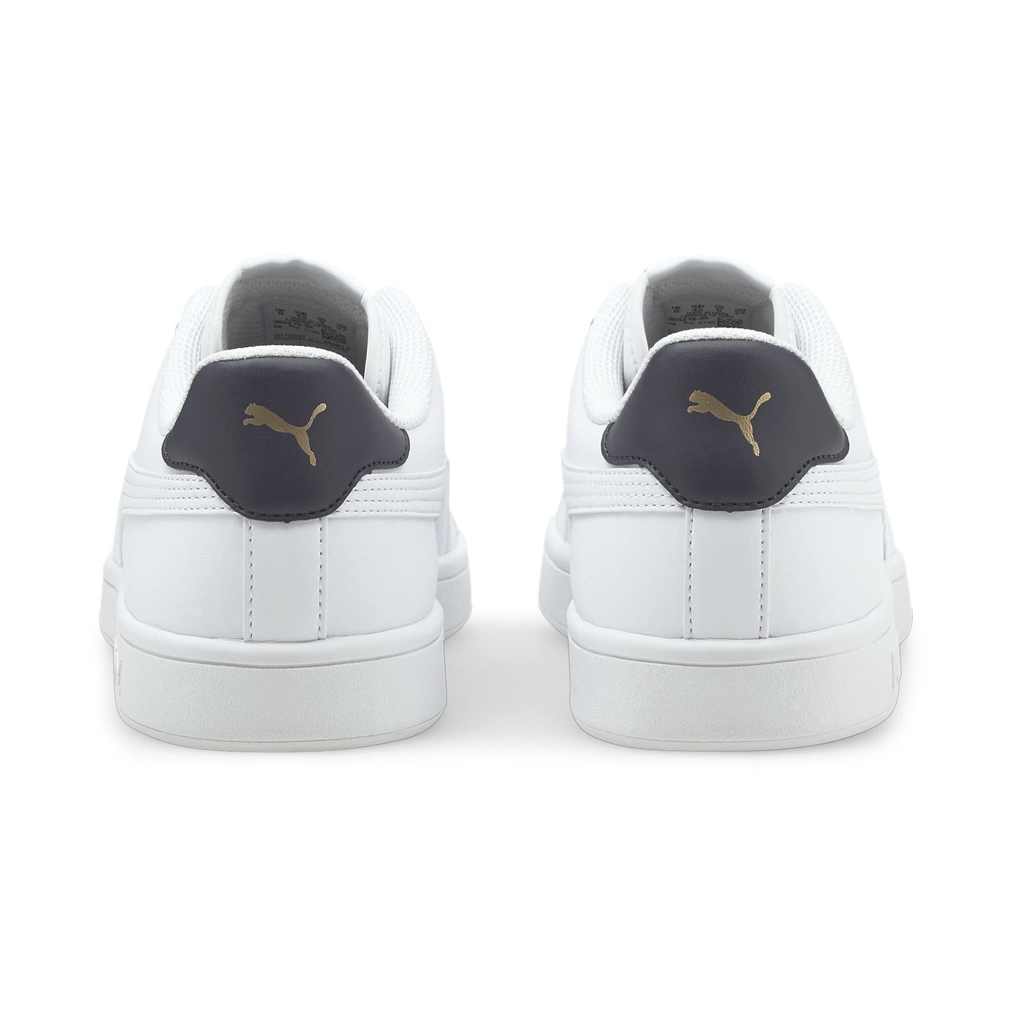 PUMA Unisex Puma Smash v2 L Low-Top, Puma White-Puma White-Peacoat-Puma Team Gold, 42 EU