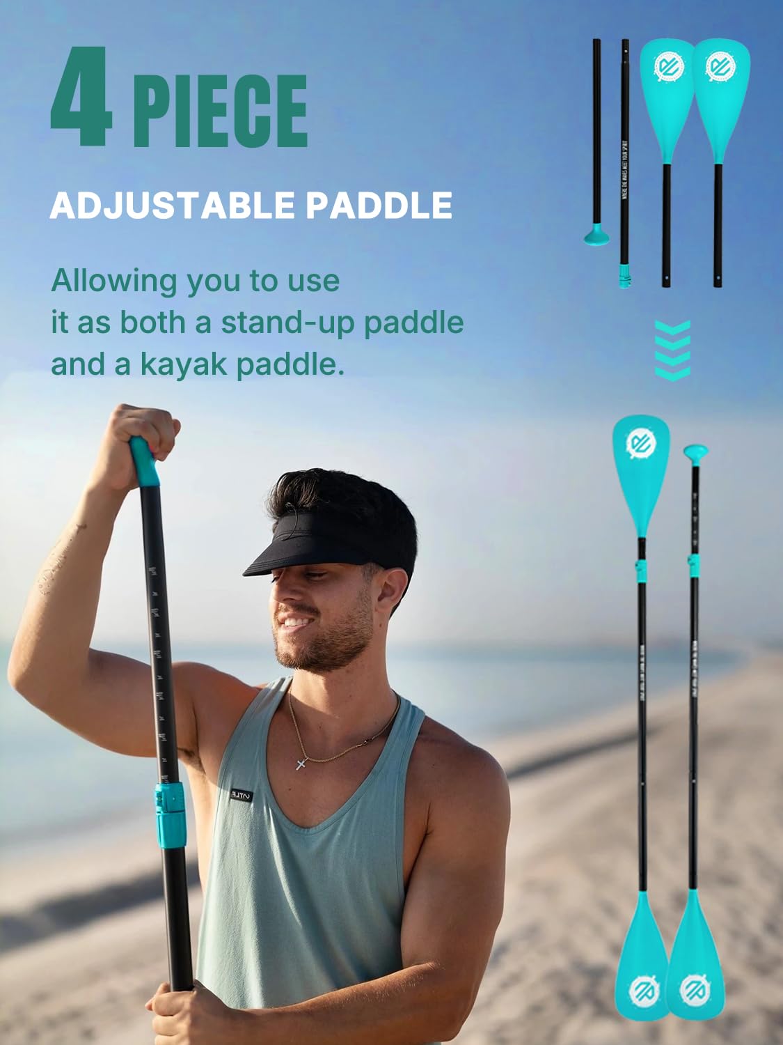 Niphean Stand up Paddle Board for Adults mit Allem Zubehör, 320cm Haltbar Paddleboard für Aller Fähigkeitsniveaus, SUP mit 200kg Tragkraft für 2 Personen, Stand up Paddling Board mit Sitz