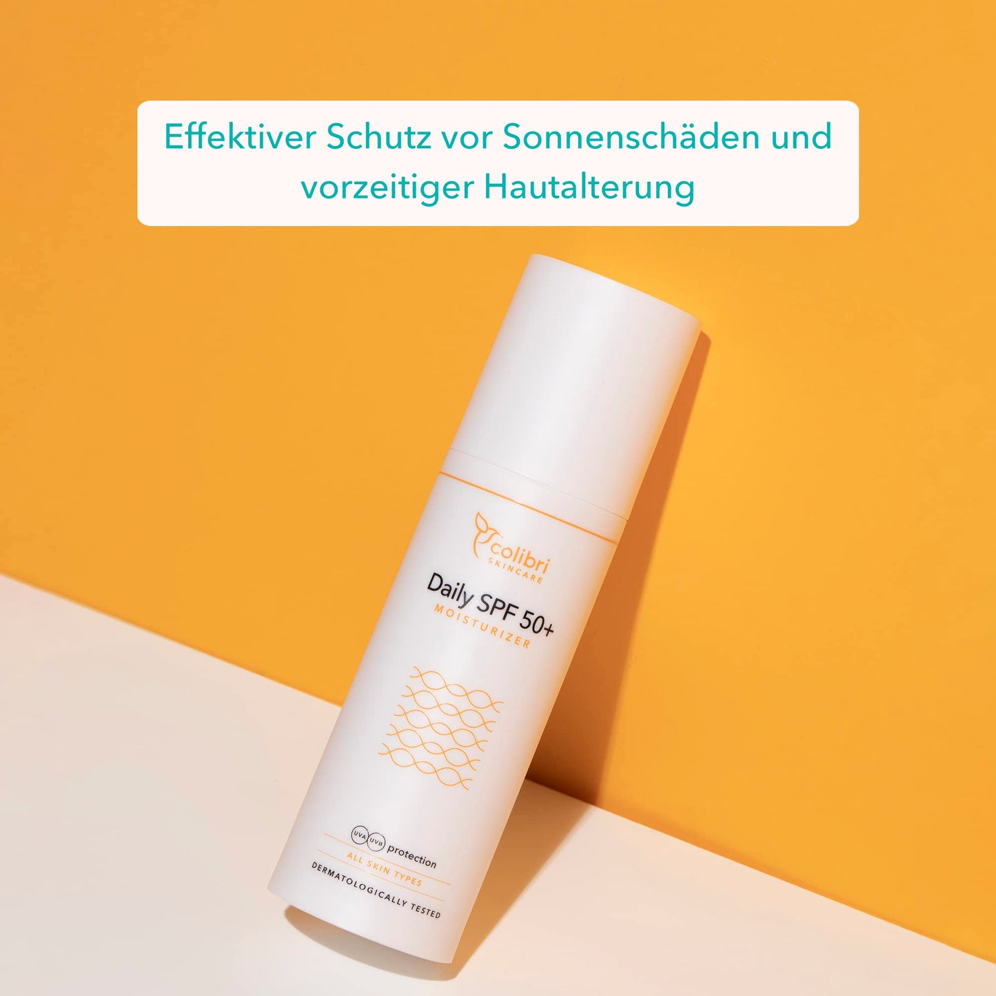 colibri skincare Daily SPF 50+ Moisturizer 80ml - Tagescreme mit LSF 50 - wasserfester Breitbandspektrum - leichte Gesichtscreme mit UV Schutz - weißelt nicht - Sonnencreme Gesicht 50