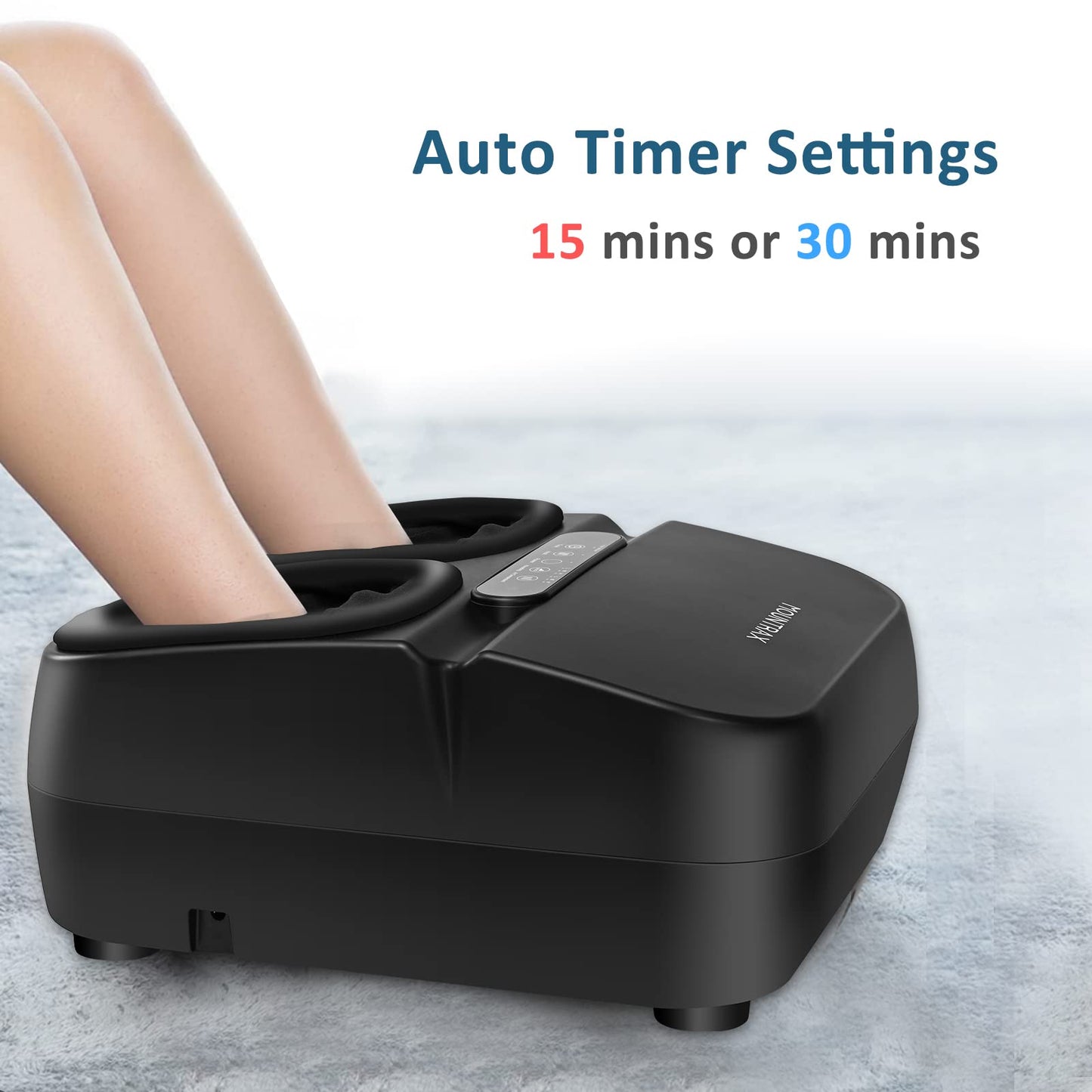 Mountrax Fußmassagegerät Elektrisch mit Wärmefunktion, Shiatsu Fussmassagegerät für Plantarfasziitis und Schmerzlinderung, Passend für Füße bis Größe 46