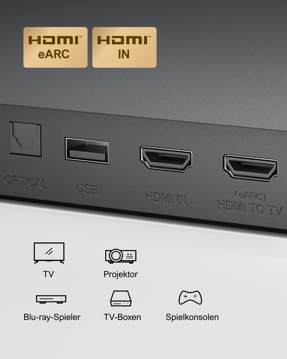 ULTIMEA 7.1 Surround Sound System für TV mit Dolby Atmos, App Steuerung, 4 kabelgebundene Surround-Lautsprecher, 460W Soundbar für Smart TV mit Wireless Subwoofer, Heimkino Sound System, Poseidon D80