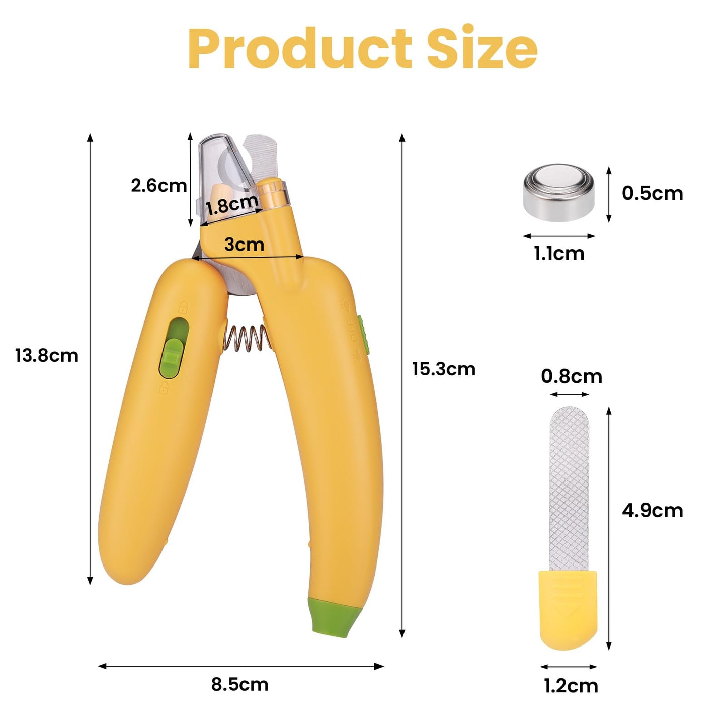JIZZU Nagelknipser LED für Hunde Katzen, Profi Krallenschere, Nagelknipser für Katzen, krallenschere mit Led, Haustier-Nagelknipser mit Sicherheitsschild, Haustiere Krallenpflege