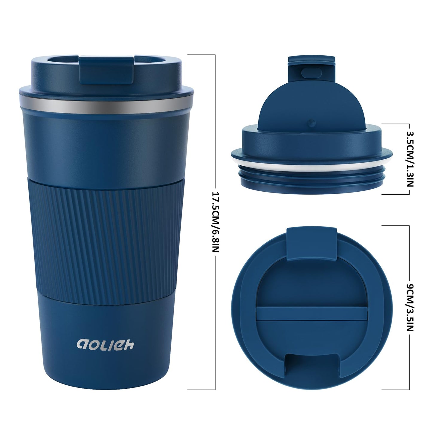 Aolieh Thermobecher, Kaffeebecher mit Auslaufsicherem Deckel, Thermobecher- Isolierbecher, Edelstahl Travel Mug, Kaffeebecher to go für heißes und kaltes Wasser Kaffee Tee