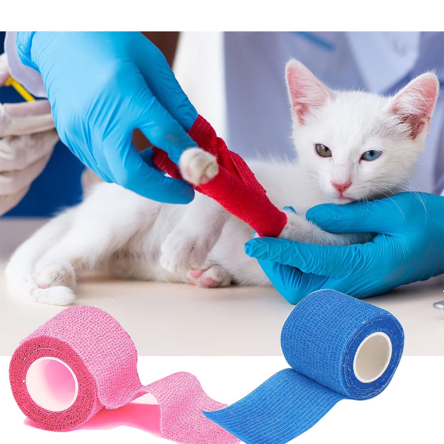 ANAMPION Selbsthaftende Bandage 24Rollen,5cmx4.5m Non-Woven Haftbandage Selbstklebend für Mensch und Tier,Flexibel Selbstklebender Verband für Sprunggelenke Schwellung,Sport,Haustiere(12-Farbe Mix)