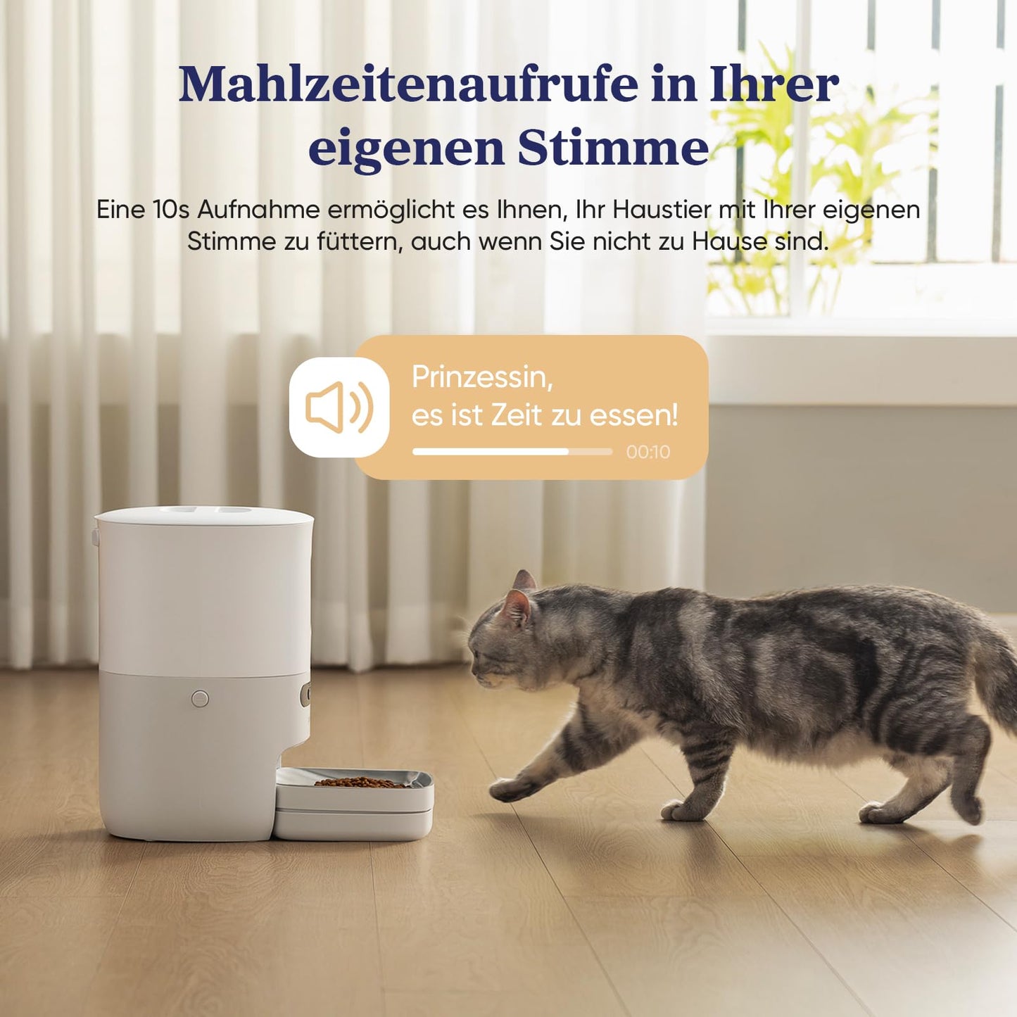 Pawsync Smart Futterautomat, 3 Stück, Farbwechselnde Erinnerung, Haustierfutter-Trockenmittel hält Futter trocken & frisch, bis zu 3 Monate, App-Benachrichtigungen