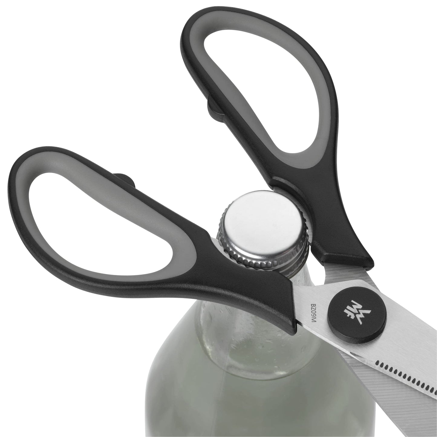 WMF Touch Küchenschere 21 cm, Haushaltsschere mit Sägeschliff, Schere Küche, Cromargan Edelstahl, Softgriff, schwarz
