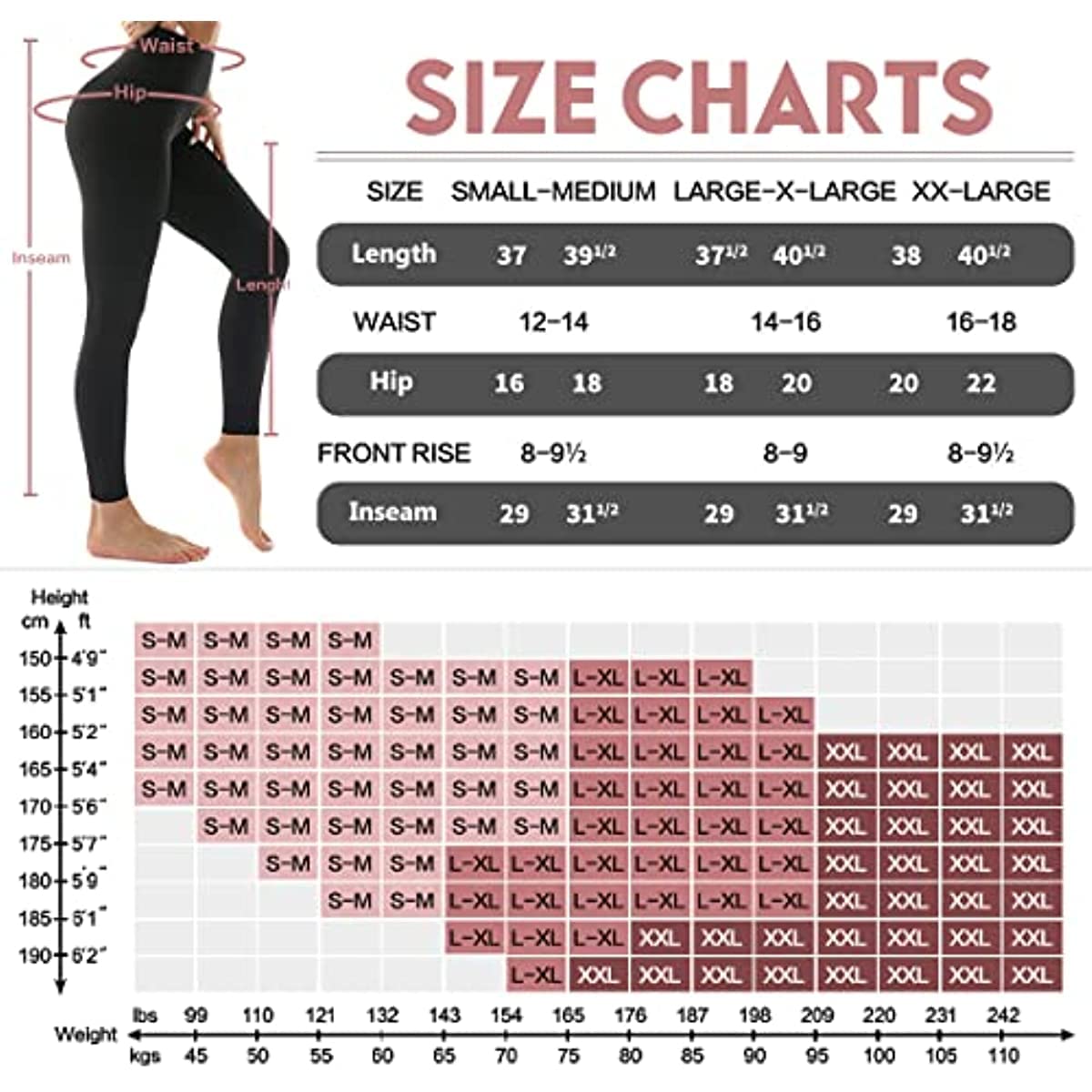 FuelMeFoot Leggings Damen High Waist Blickdicht Leggins mit Bauchkontrolle Slim Fit Angenehm Weiche Elastische Sportleggings.1 Pack-01-Schwarz L/XL